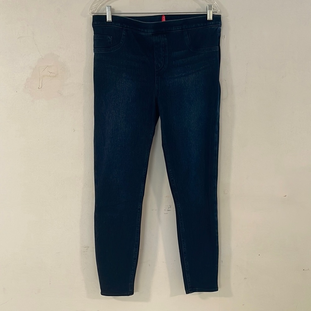 SPANX Jean-ish leggings, XL dark navy jean